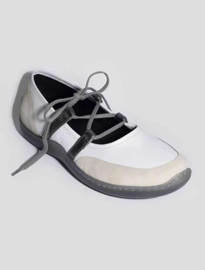 Paloma Wool 001KMWhite Rubber Sole Sporty Leather Ballerina With Drawstring Closure Women Shoes Paloma Wool 001KMWhite Rubber Sole Sporty Leather Ballerina With Drawstring Closure Women Shoes