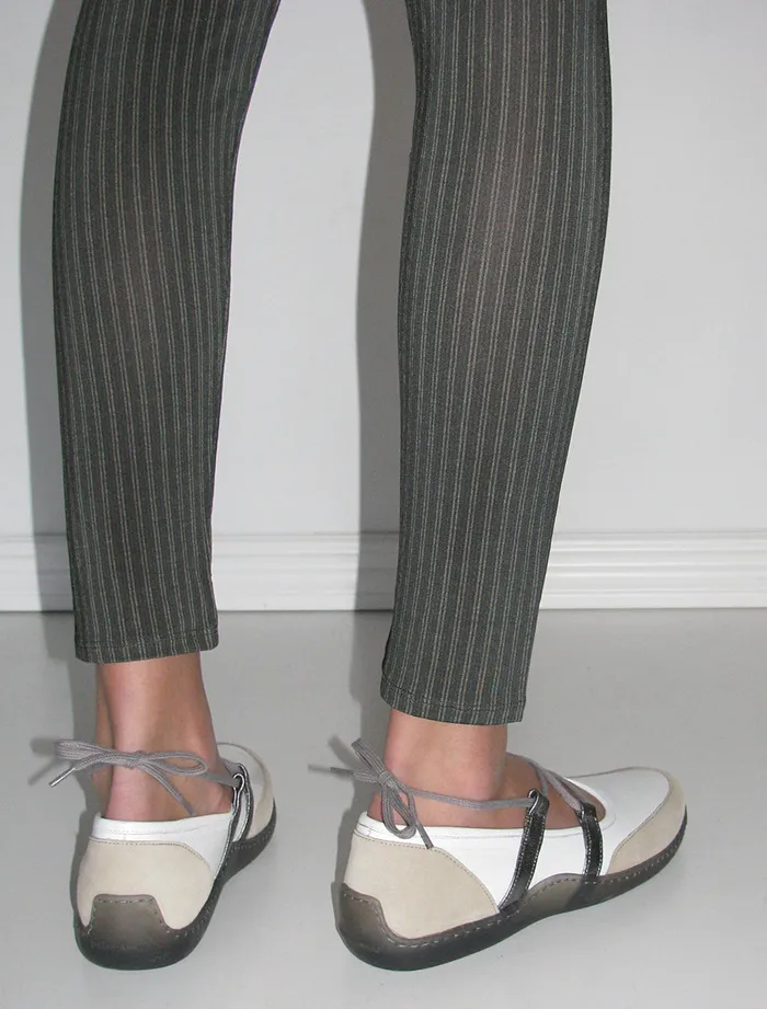 Paloma Wool 001KMWhite Rubber Sole Sporty Leather Ballerina With Drawstring Closure Women Shoes