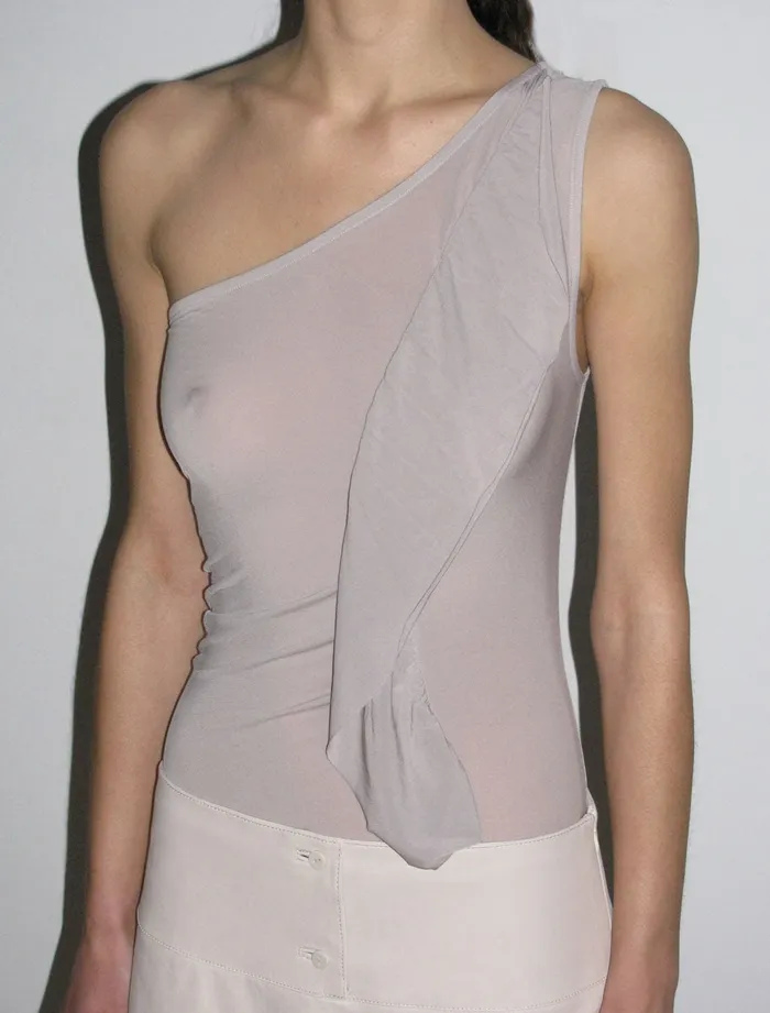 Paloma Wool AGUSTINESlightly Transparent Asymmetric Ruffled Top Women Tops