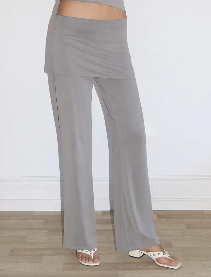 Paloma Wool ALEXIA Grey Stitched Cupro Pants And Miniskirt Piece Women Bottoms Paloma Wool ALEXIA Grey Stitched Cupro Pants And Miniskirt Piece Women Bottoms