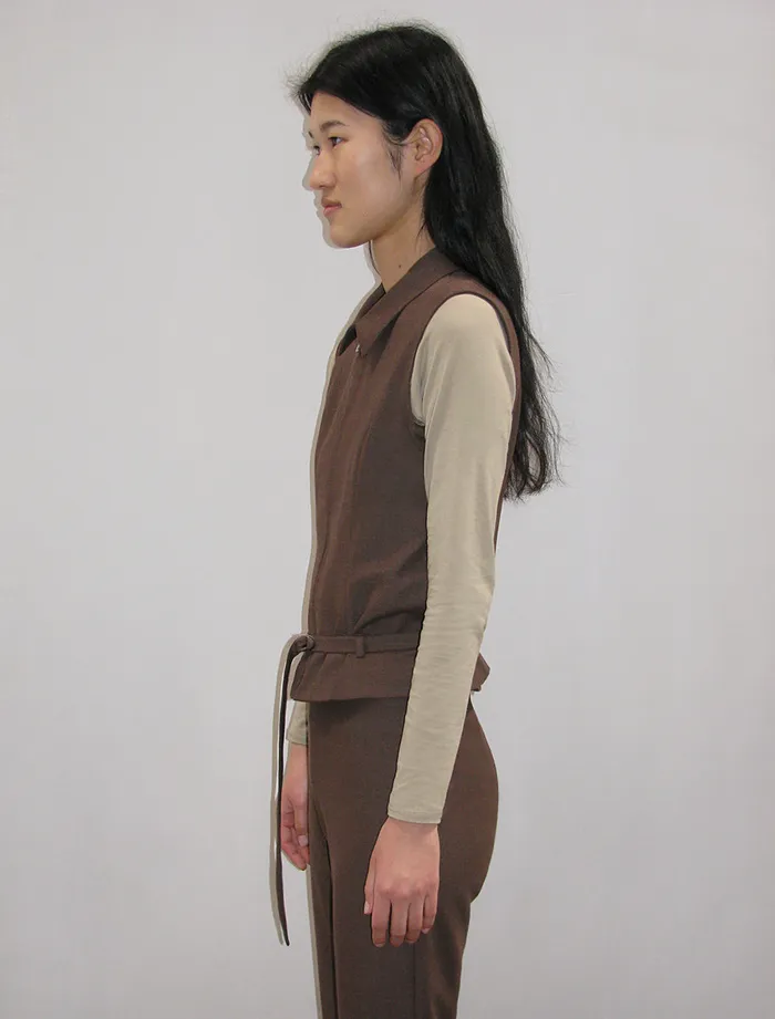 Paloma Wool ANGELCollared Vest With Front Zip And Adjustable Belt Women Tops