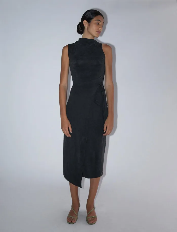 Paloma Wool BETTY Black Double Play Sleeveless Dress With Soft Layered Neck Women Dresses Paloma Wool BETTY Black Double Play Sleeveless Dress With Soft Layered Neck Women Dresses