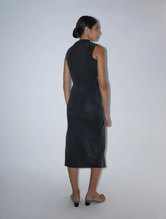 Paloma Wool BETTY Black Double Play Sleeveless Dress With Soft Layered Neck Women Dresses