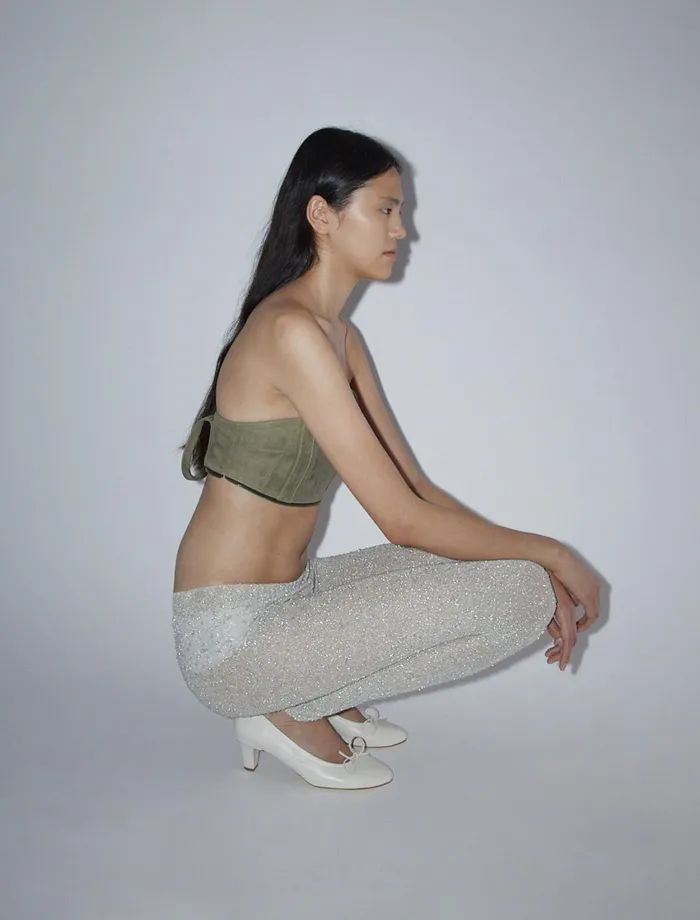 Paloma Wool BIRRASlightly Sheer Shiny Tricot Leggings Women Bottoms