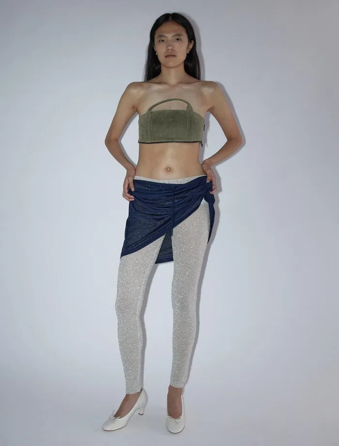 Paloma Wool BIRRASlightly Sheer Shiny Tricot Leggings Women Bottoms