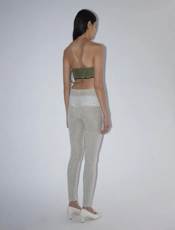 Paloma Wool BIRRASlightly Sheer Shiny Tricot Leggings Women Bottoms