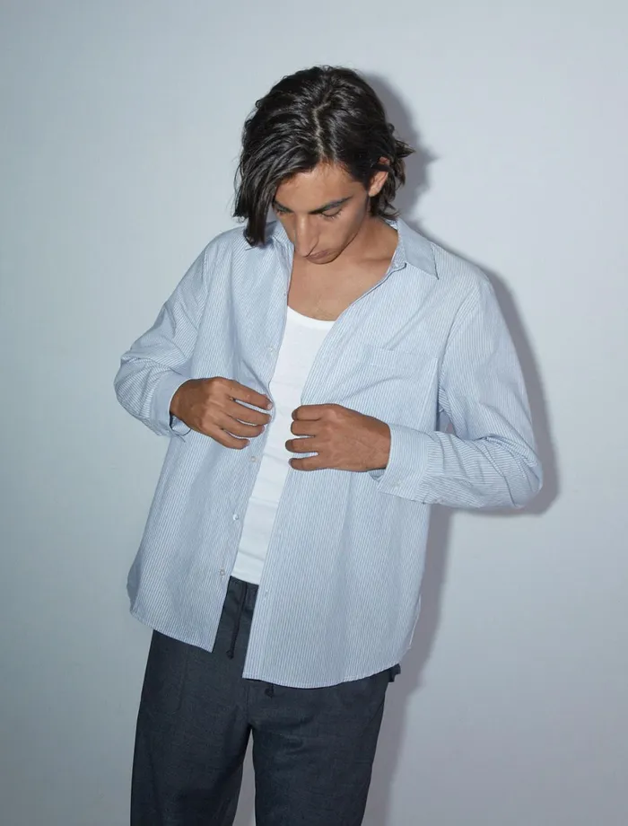 Paloma Wool BOAMen039s Striped Cotton Shirt Pwman 8211 US