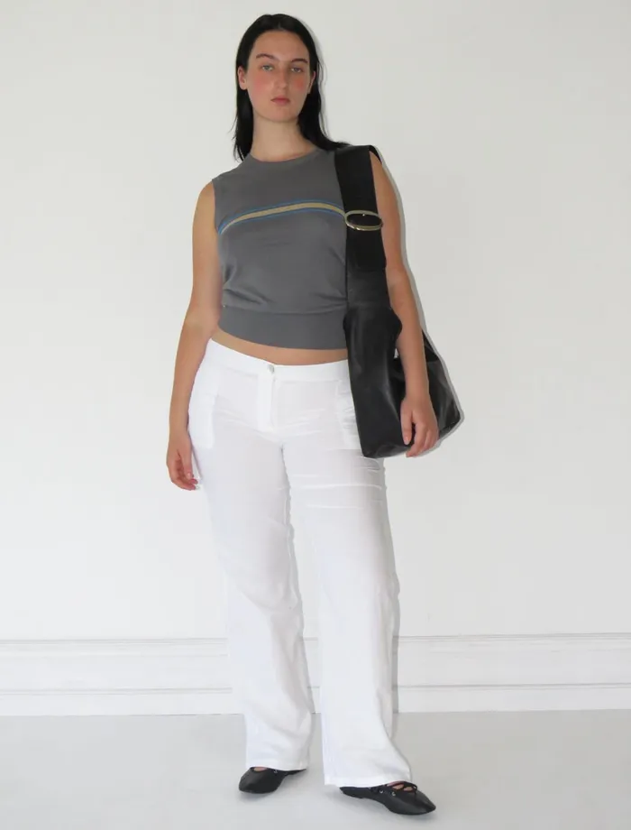 Paloma Wool CLEVESoft Cotton Knitted Vest With A Round Neckline Women Tops