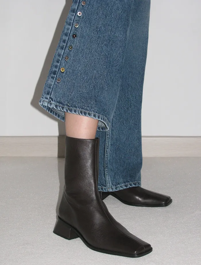 Paloma Wool DELTADark Brown Longtip Ankle Boots Women Shoes