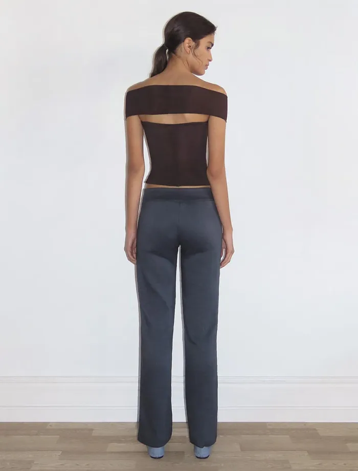 Paloma Wool DIPAsymmetric Wide Waistband Elastic Pants Women Bottoms