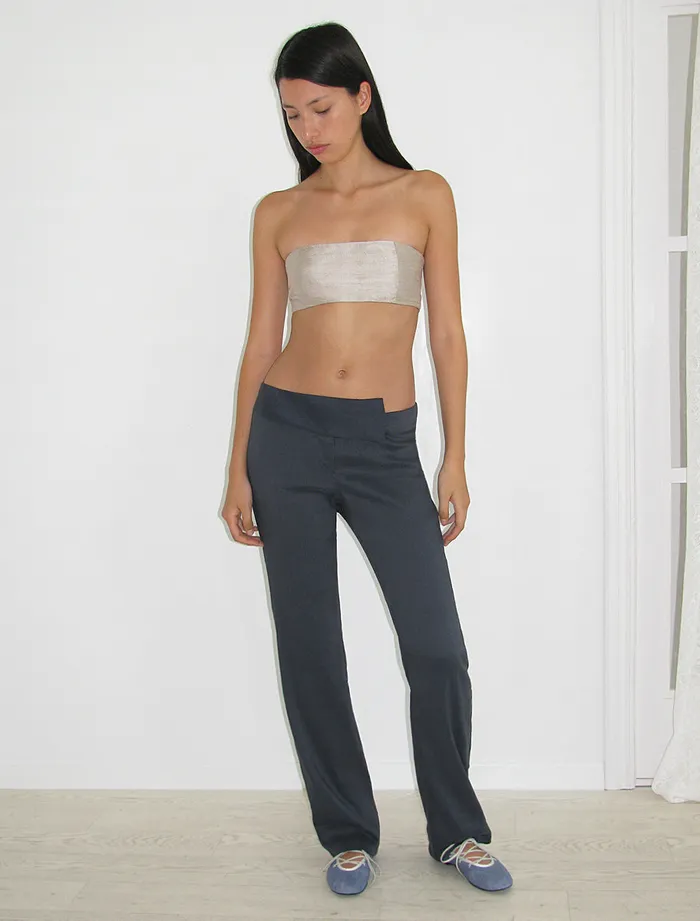 Paloma Wool DIPAsymmetric Wide Waistband Elastic Pants Women Bottoms