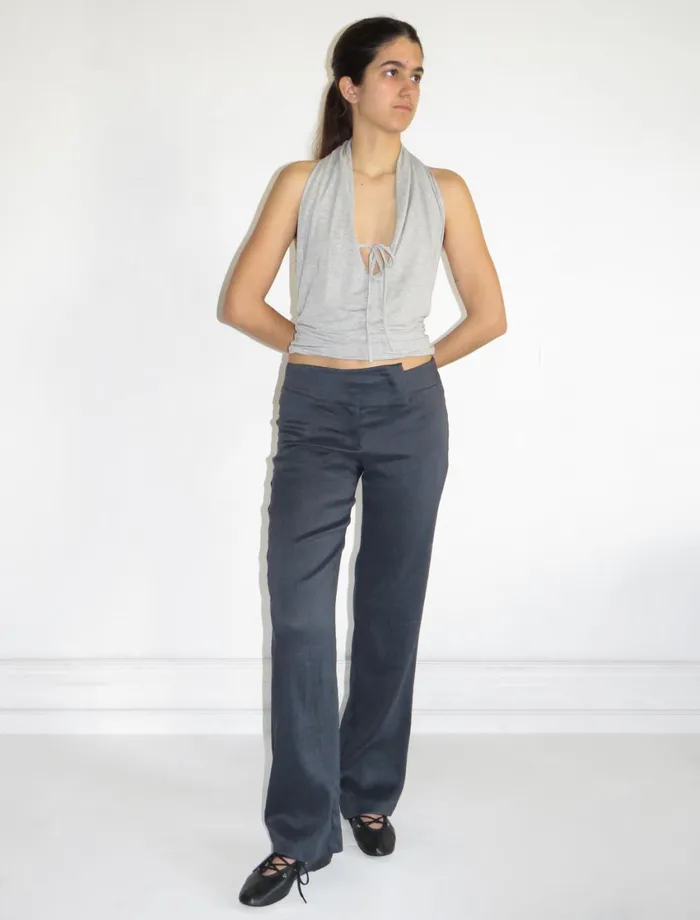 Paloma Wool DIPAsymmetric Wide Waistband Elastic Pants Women Bottoms