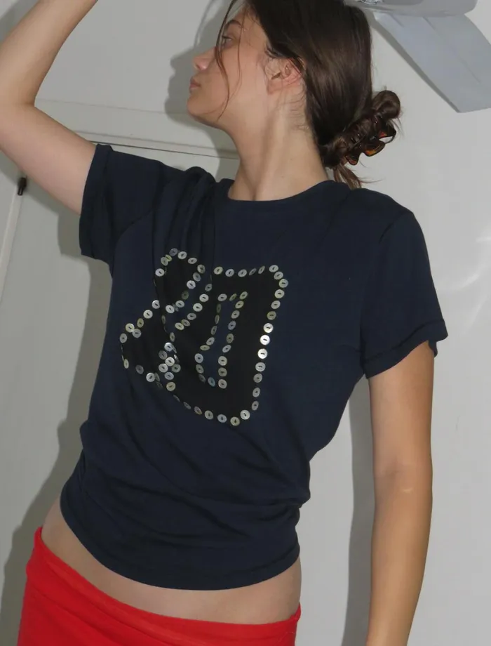 Paloma Wool FLORECotton Tshirt With A 03910039 Print Decorated With Motherofpearl Buttons Pwman 8211 US