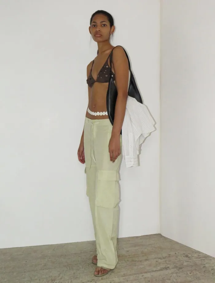 Paloma Wool FLORESTAYellow Lowwaist Cargo Pants Women Bottoms