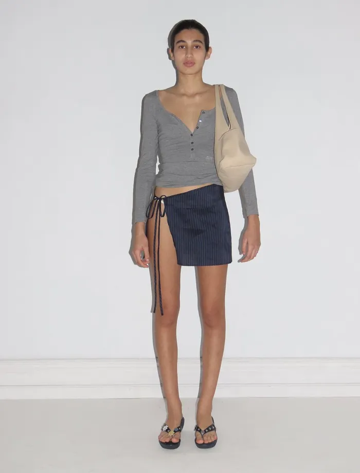 Paloma Wool GALAMelange Longsleeve Top With PW Embroidery Women Tops