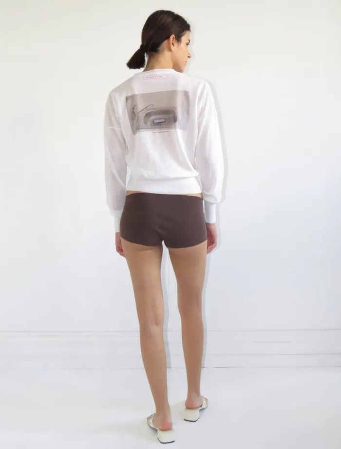 Paloma Wool GIOSheer Delicate Cotton Knit Top With A Photograph By Alessandro Furchino Capria Women Tops