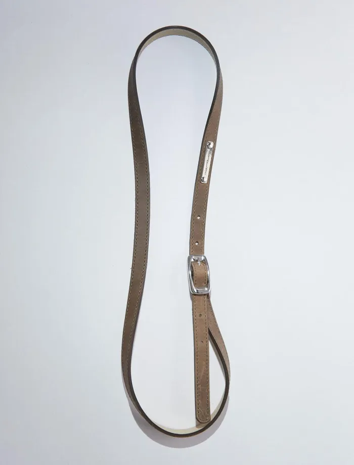Paloma Wool GRETA BELT Brown Thin Leather Belt With Paloma Wool Silver Plaque Women Belts Paloma Wool GRETA BELT Brown Thin Leather Belt With Paloma Wool Silver Plaque Women Belts