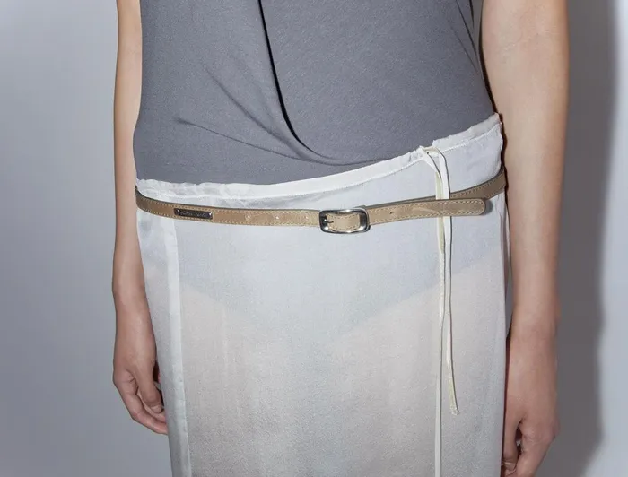 Paloma Wool GRETA BELT Brown Thin Leather Belt With Paloma Wool Silver Plaque Women Belts