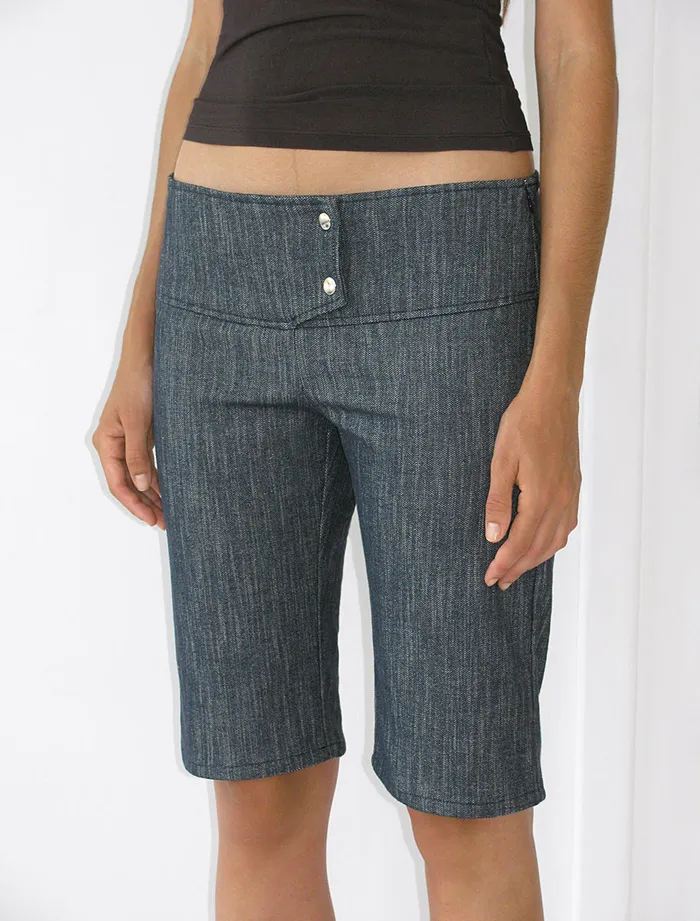 Paloma Wool JUEElastic Denim Effect Capri Pants With Wide Waistband And Low Rise Women Bottoms Paloma Wool JUEElastic Denim Effect Capri Pants With Wide Waistband And Low Rise Women Bottoms