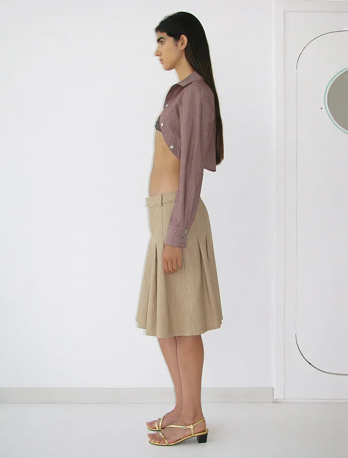 Paloma Wool LAIBeige Pleated Midi Skirt Women Bottoms