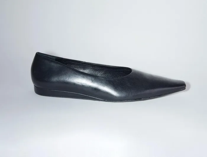 Paloma Wool LUELLABlack Rectangular Toe Shoes With Mini Wedge Heels Women Shoes