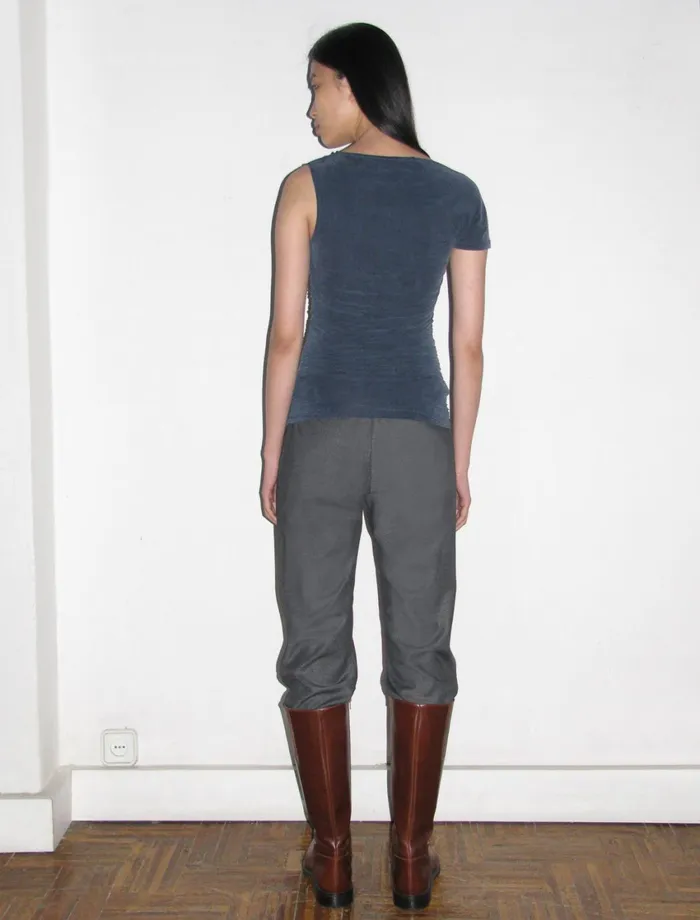 Paloma Wool MAURANavy Cupro Asymmetric Top With Puckered Body Women Tops