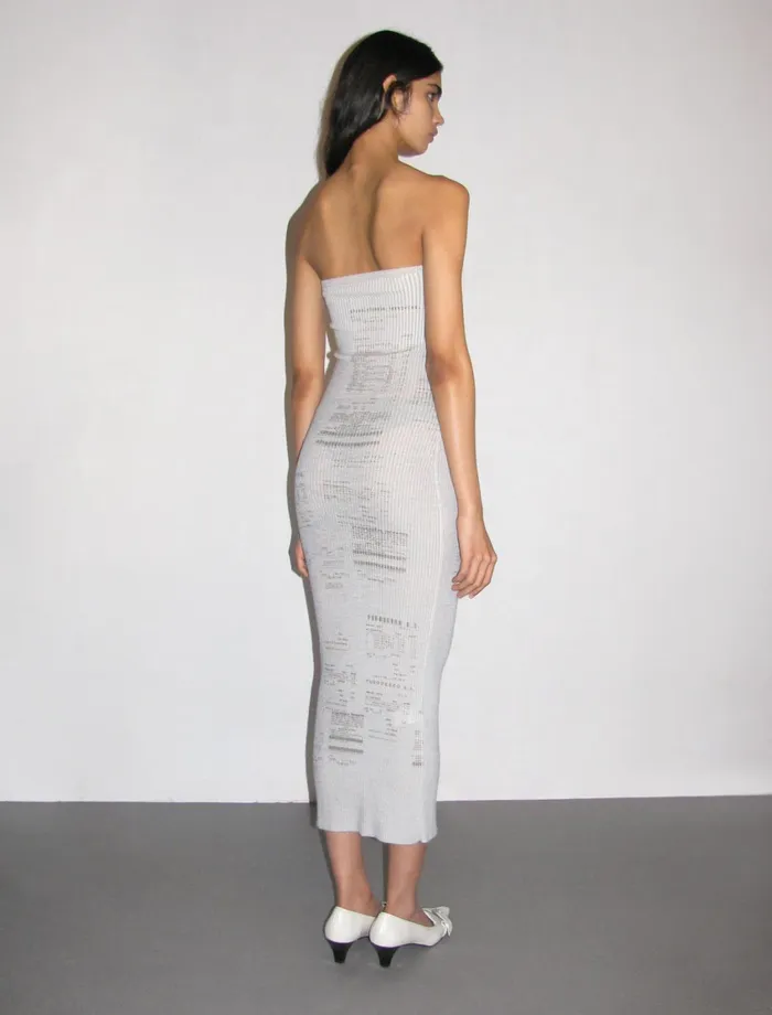Paloma Wool MERCATKnitted Tube Skirt With 039receipt039 Print Women Dresses