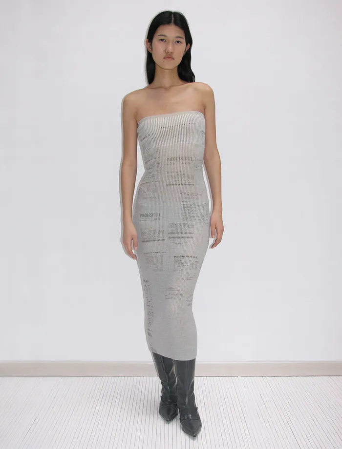 Paloma Wool MERCATKnitted Tube Skirt With 039receipt039 Print Women Dresses