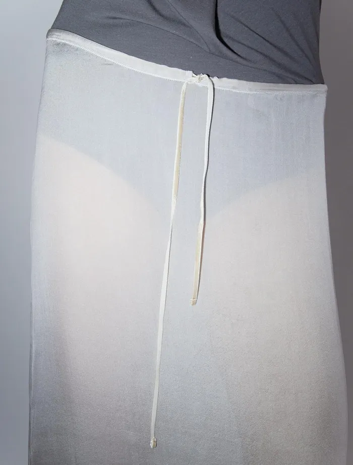 Paloma Wool MILEVADelicate Sheer Midi Silk Skirt With Adjustable Velvet Ribbon Women Bottoms