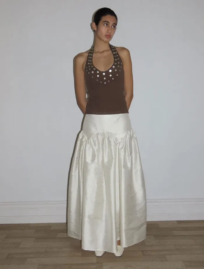 Paloma Wool NERIUMBrown Fitted Top With Motherofpearl Buttons Detail On Chest Women Tops