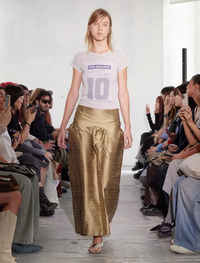 Paloma Wool PALLONlowwaist Golden Silk Skirt With Volume Women Bottoms