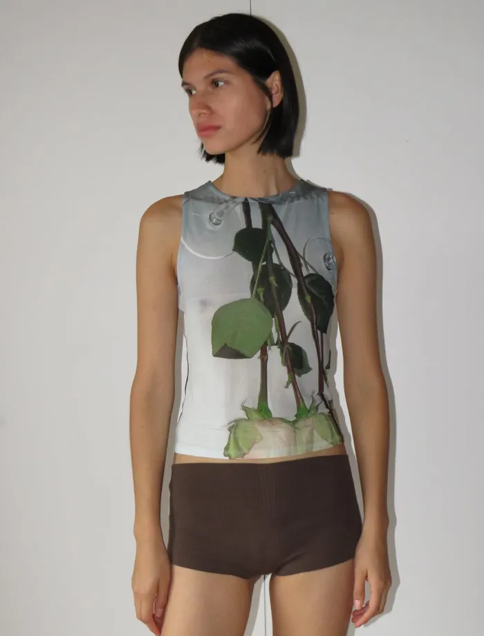 Paloma Wool PONSASlightly Sheer Sleeveless Top With 039Restaurant039 Print Women Tops