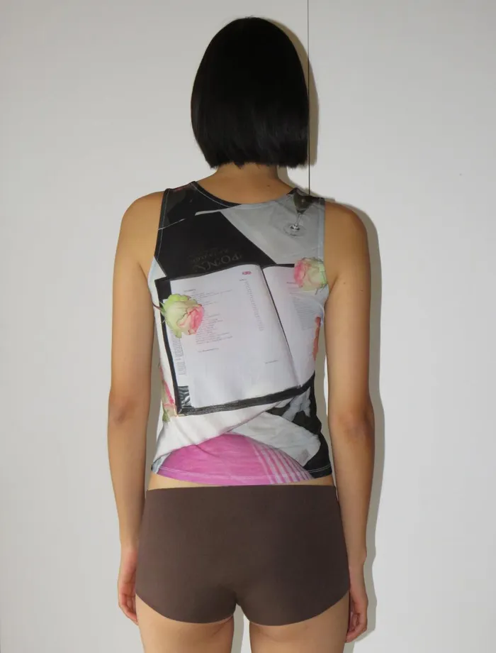 Paloma Wool PONSASlightly Sheer Sleeveless Top With 039Restaurant039 Print Women Tops