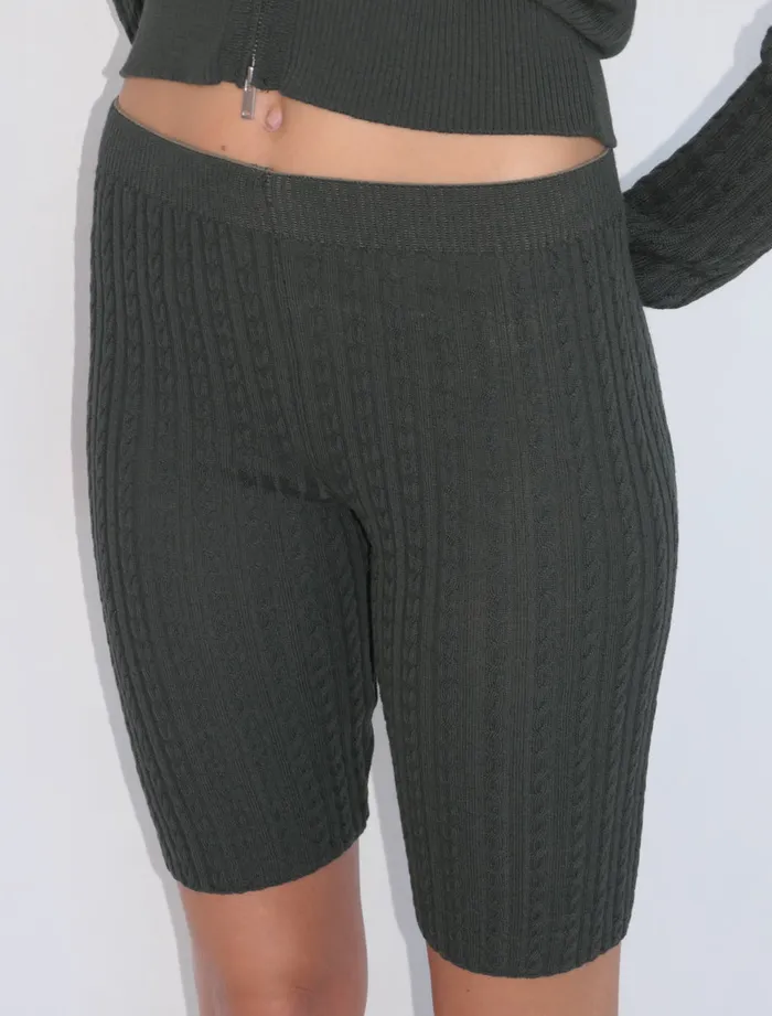 Paloma Wool QUINOAKhaki Knitted Braided Short Pants Women Bottoms