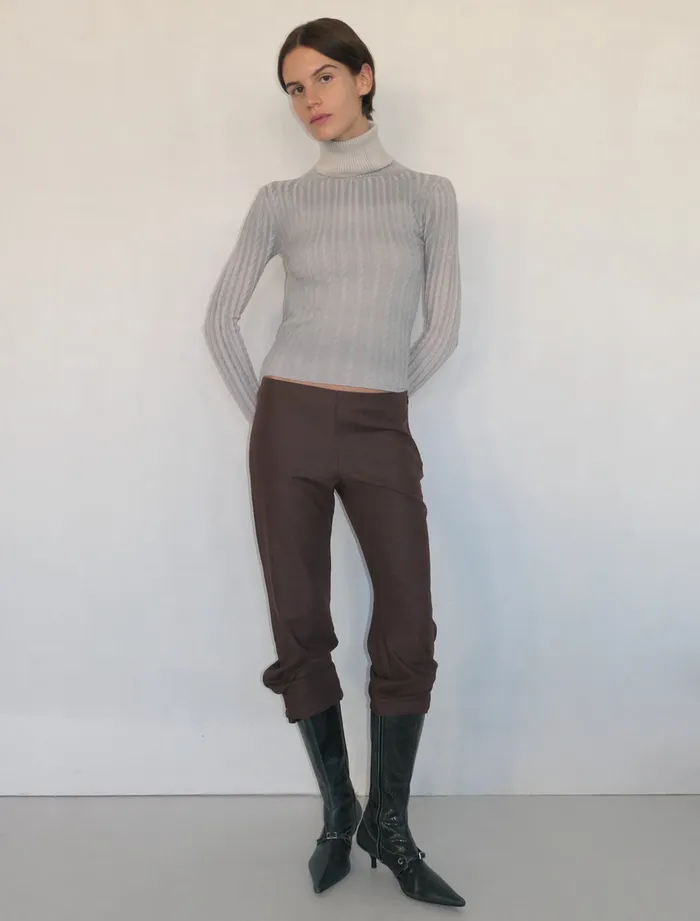 Paloma Wool RALFGrey Longsleeved Knitted Top With Draped Neck And Open Back Women Tops