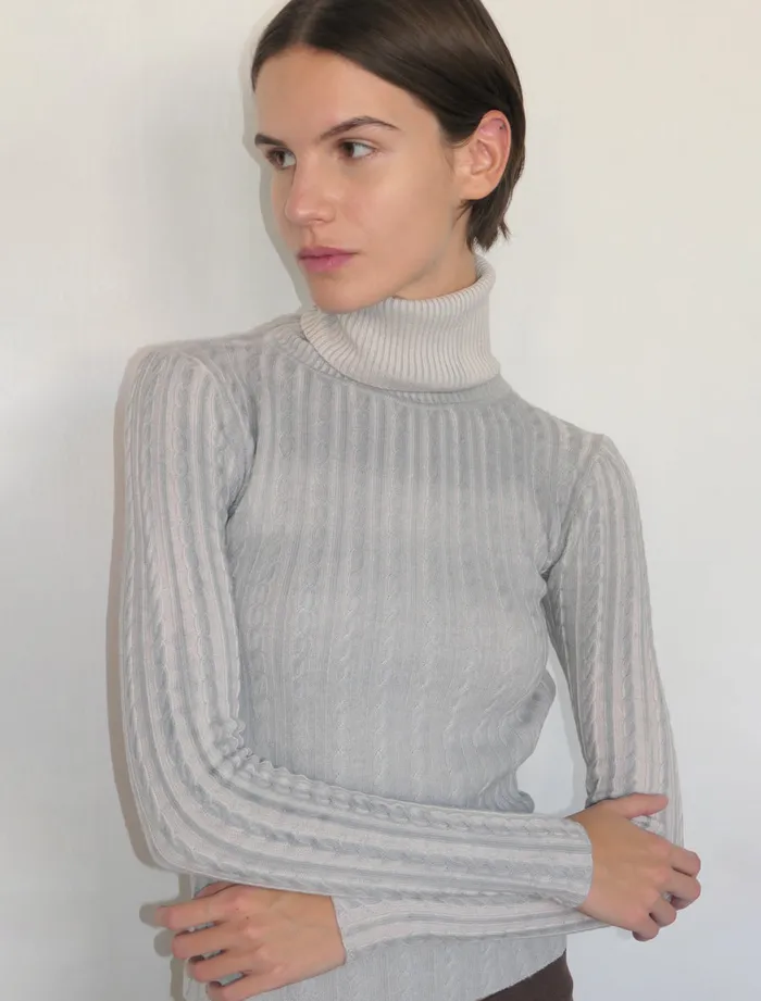 Paloma Wool RALFGrey Longsleeved Knitted Top With Draped Neck And Open Back Women Tops