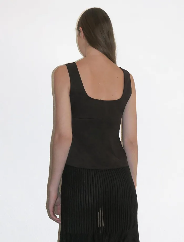 Paloma Wool TAURSSoft Open Neckline Corset With Zipper Opening Along The Chest Women Tops