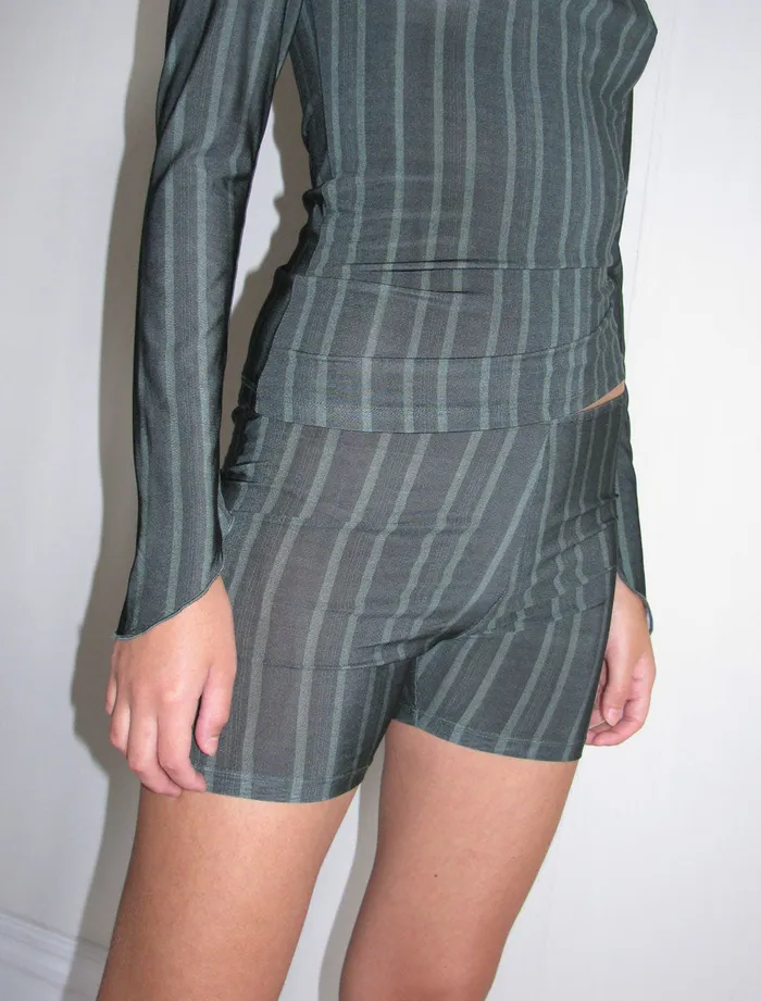 Paloma Wool TELMASlightly Sheer Stripped Cycling Shorts Women Bottoms