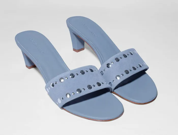 Paloma Wool THALIABlue Slingback Sandal With Metallic Details And 45cm Heel Women Shoes