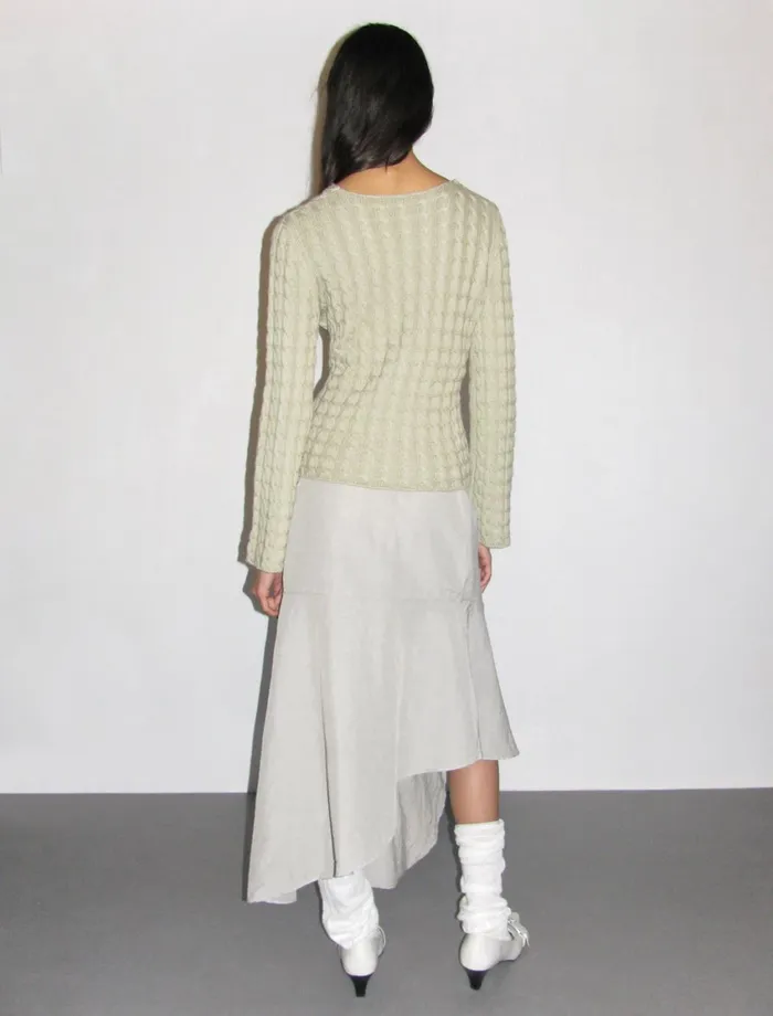 Paloma Wool VALERIALight Green Reversible Longsleeved Knitted Crosschest Top Women Tops