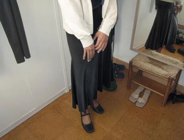 Paloma Wool VICKY Black Flared Cupro Skirt Women Bottoms