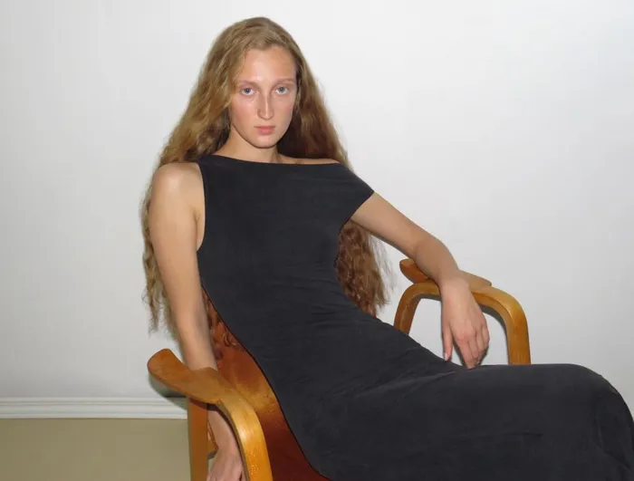 Paloma Wool YAUSIBlack Viscose Long Dress With Asymmetric Shoulders And Flared Bottom Women Dresses