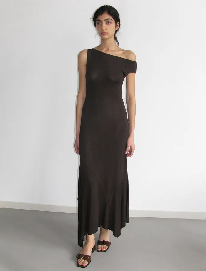 Paloma Wool YAUSIViscose Long Dress With Asymmetric Shoulders And Flared Bottom Women Dresses Paloma Wool YAUSIViscose Long Dress With Asymmetric Shoulders And Flared Bottom Women Dresses