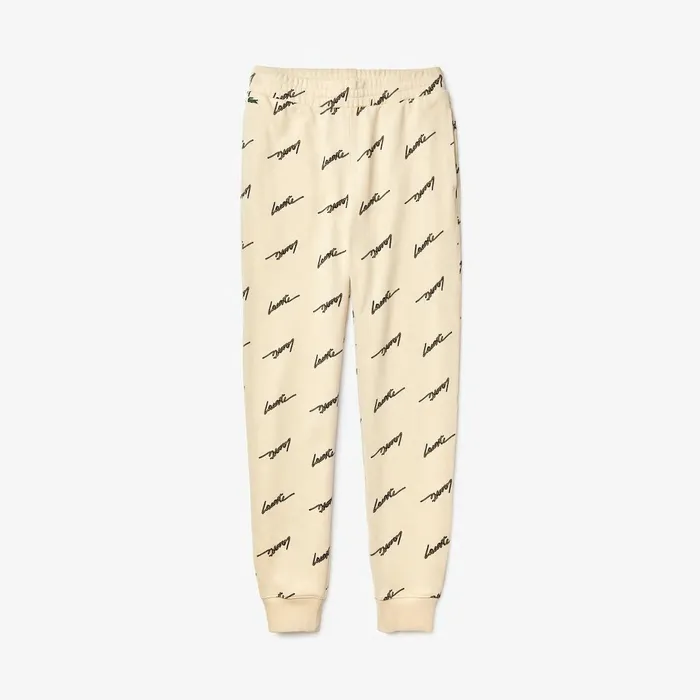 Pants and Shorts Lacoste Mens LIVE Cotton Fleece Sweatpants Beige Store