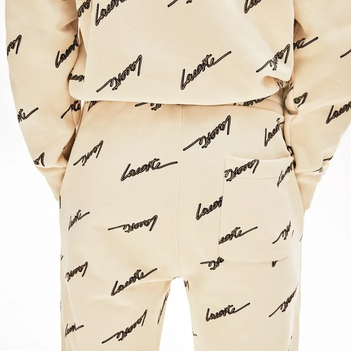 Pants and Shorts Lacoste Mens LIVE Cotton Fleece Sweatpants Beige Store