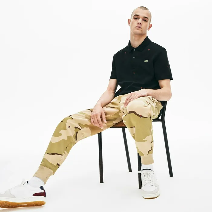 Pants and Shorts Lacoste Mens Live Rose Embroidered Camo Sweatpant BeigeWhite Cheap On Sale Pants and Shorts Lacoste Mens Live Rose Embroidered Camo Sweatpant BeigeWhite Cheap On Sale