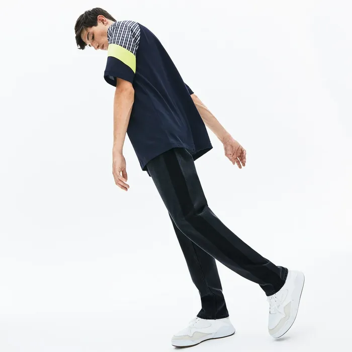 Pants and Shorts Lacoste Mens LIVE Straight Cut 5Pocket Cotton Jeans Black Store