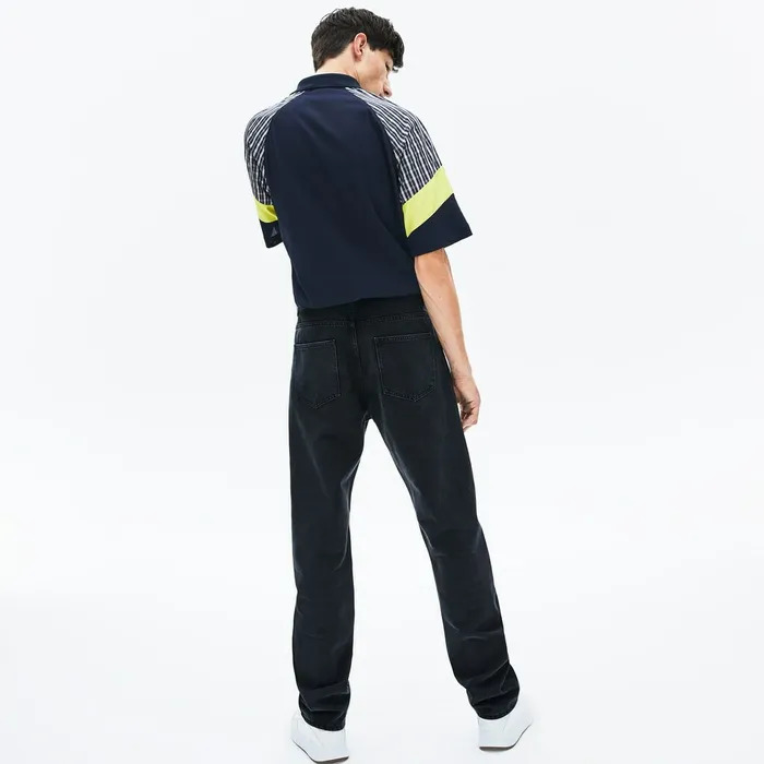 Pants and Shorts Lacoste Mens LIVE Straight Cut 5Pocket Cotton Jeans Black Store