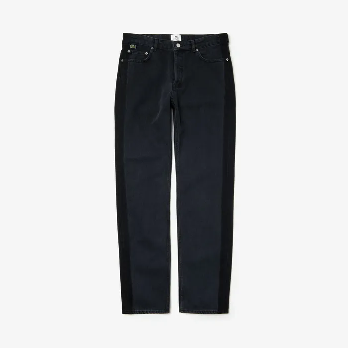 Pants and Shorts Lacoste Mens LIVE Straight Cut 5Pocket Cotton Jeans Black Store