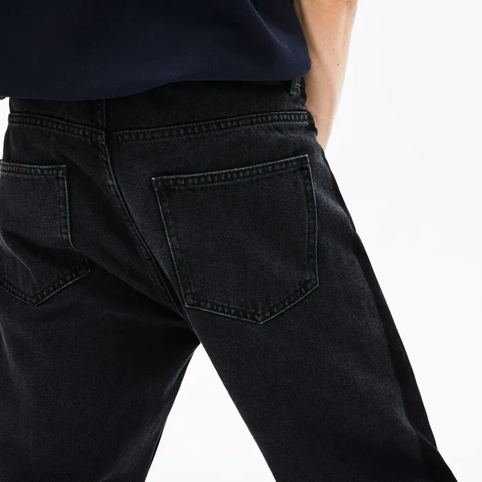 Pants and Shorts Lacoste Mens LIVE Straight Cut 5Pocket Cotton Jeans Black Store